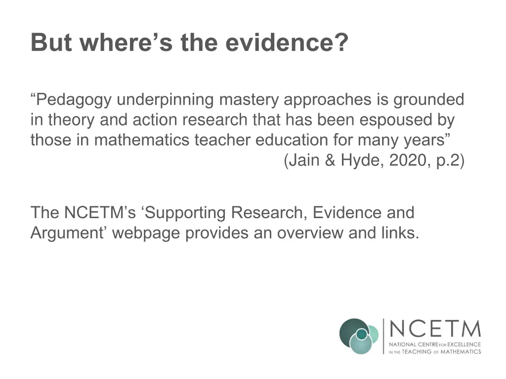 but where s the evidence