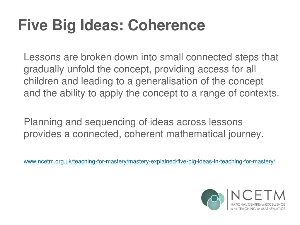 five big ideas coherence