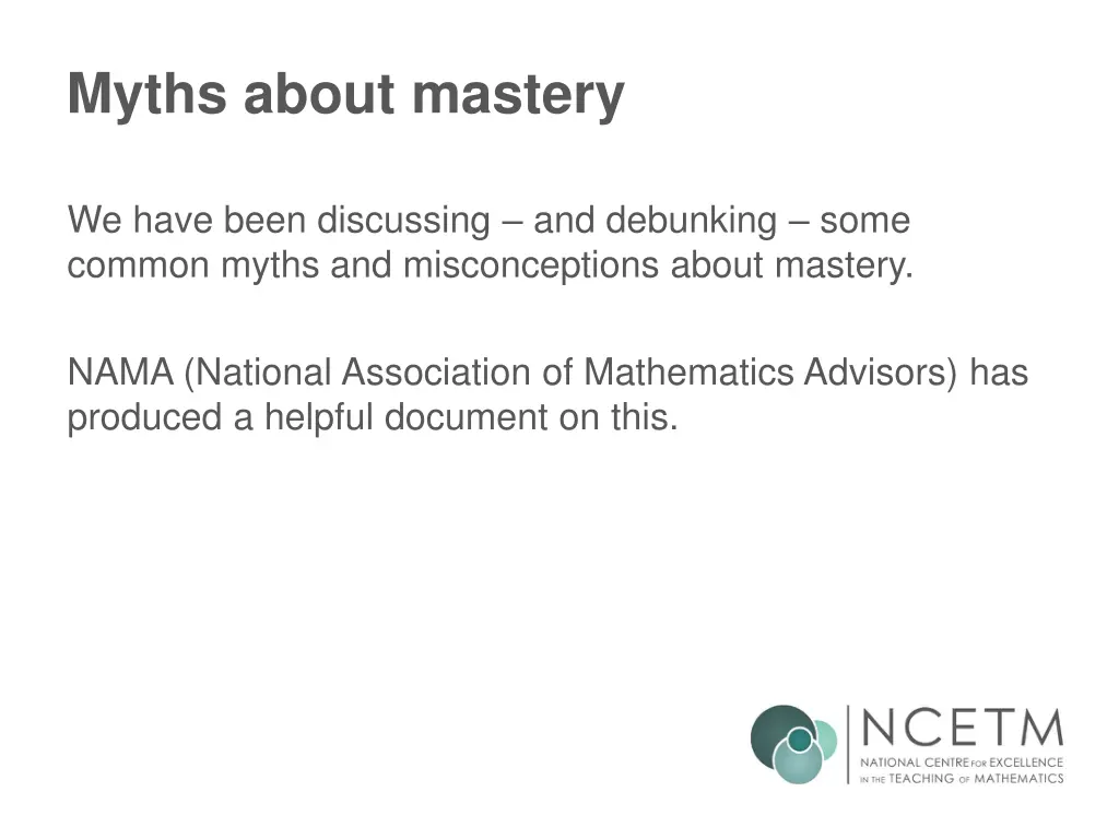 myths about mastery
