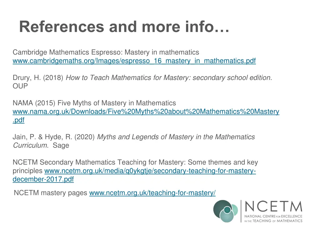 references and more info