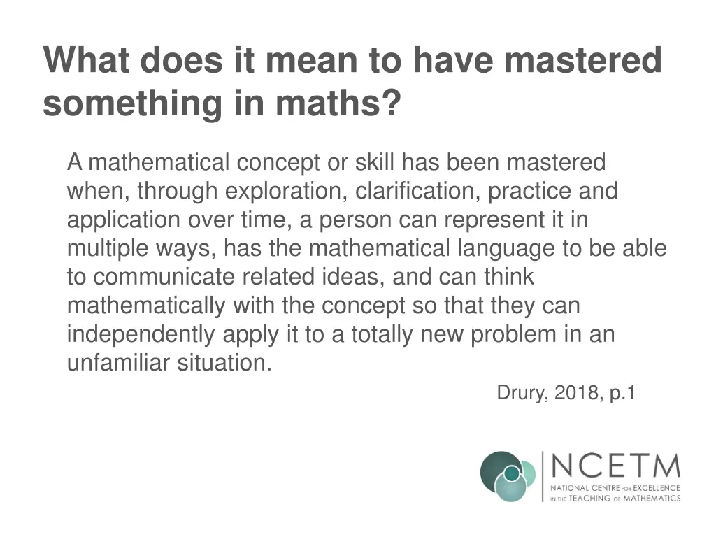 what does it mean to have mastered something