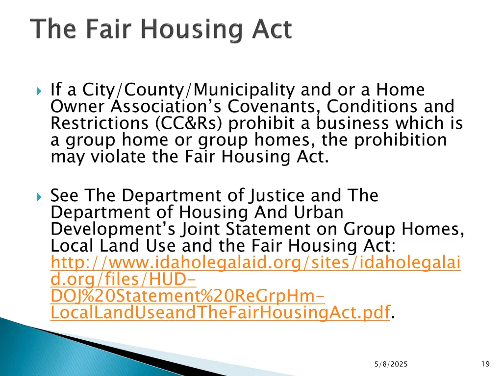 if a city county municipality and or a home owner