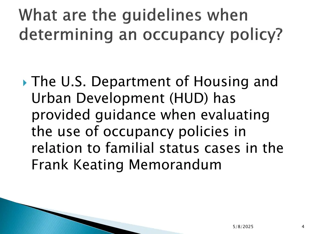 the u s department of housing and urban