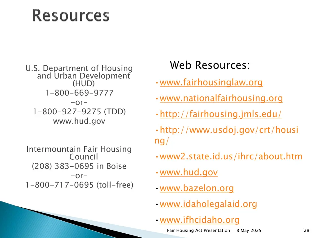 web resources www fairhousinglaw