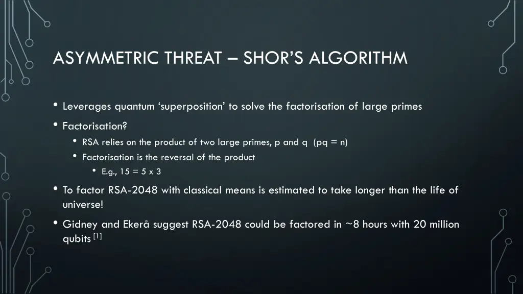 asymmetric threat shor s algorithm
