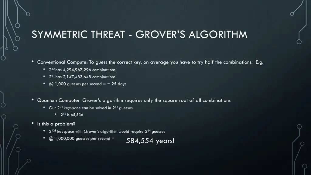 symmetric threat grover s algorithm