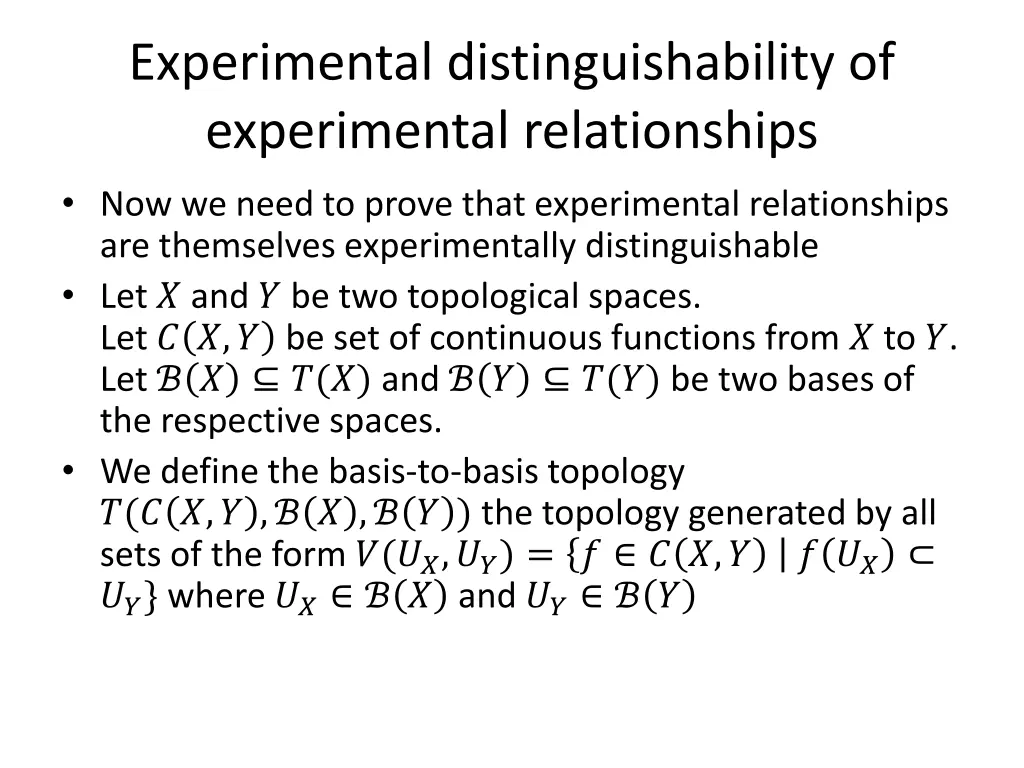 experimental distinguishability of experimental
