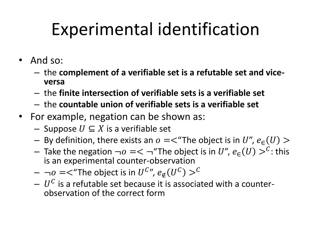 experimental identification 1