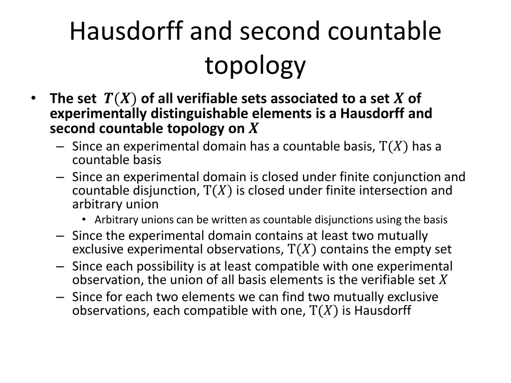 hausdorff and second countable topology