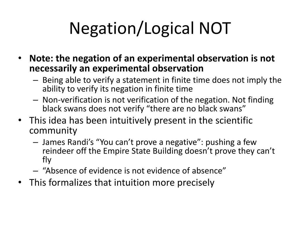 negation logical not
