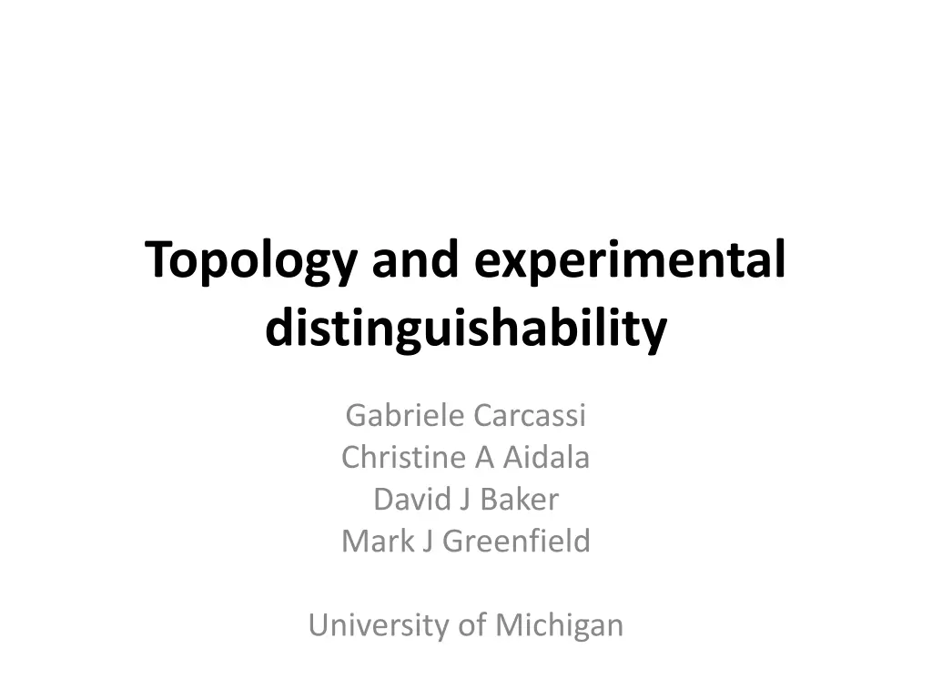 topology and experimental distinguishability