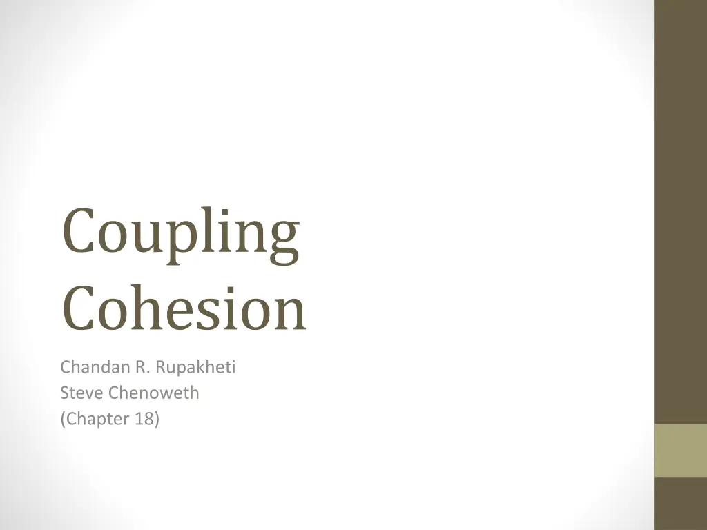 coupling cohesion