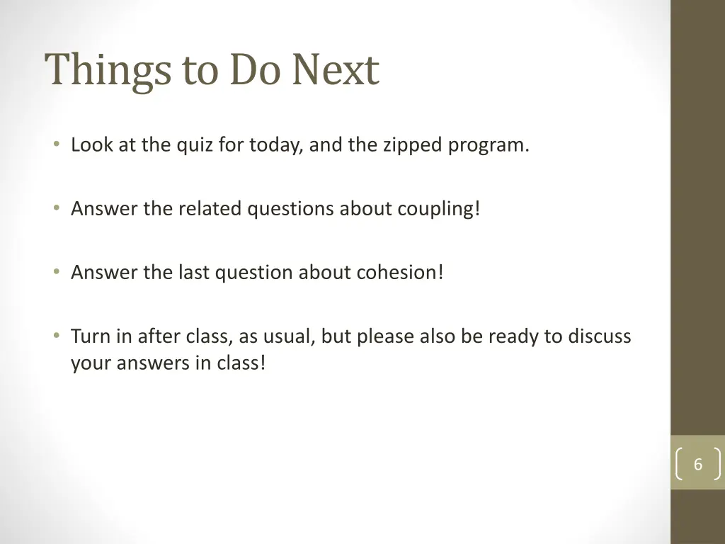 things to do next