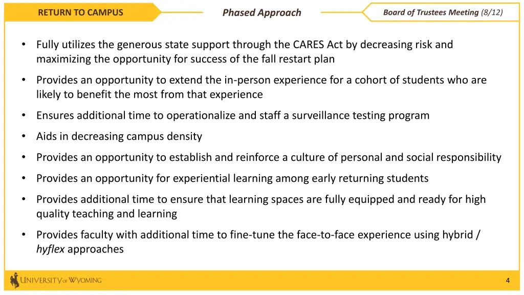 phased approach