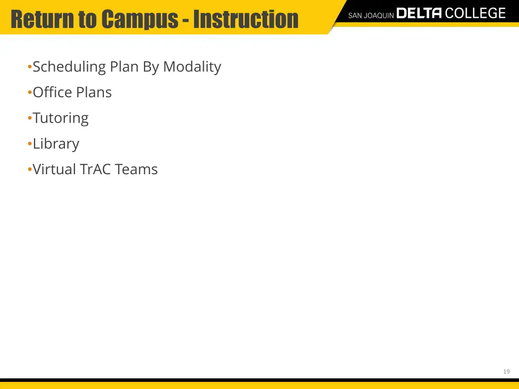 return to campus instruction