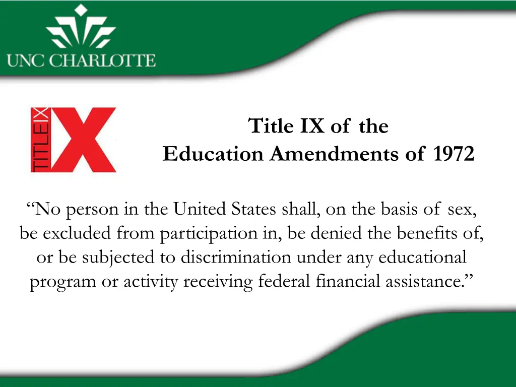 title ix of the