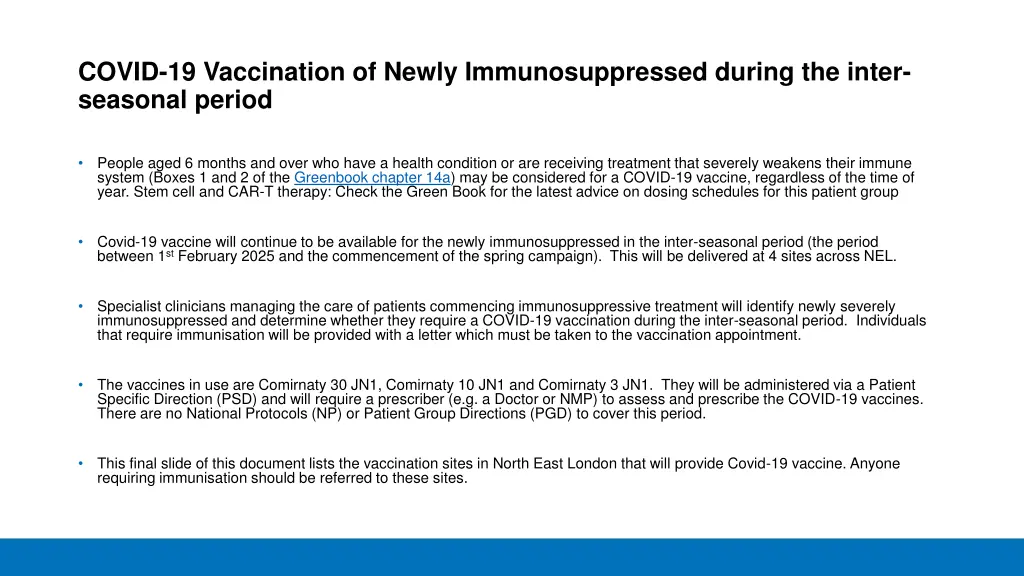 covid 19 vaccination of newly immunosuppressed