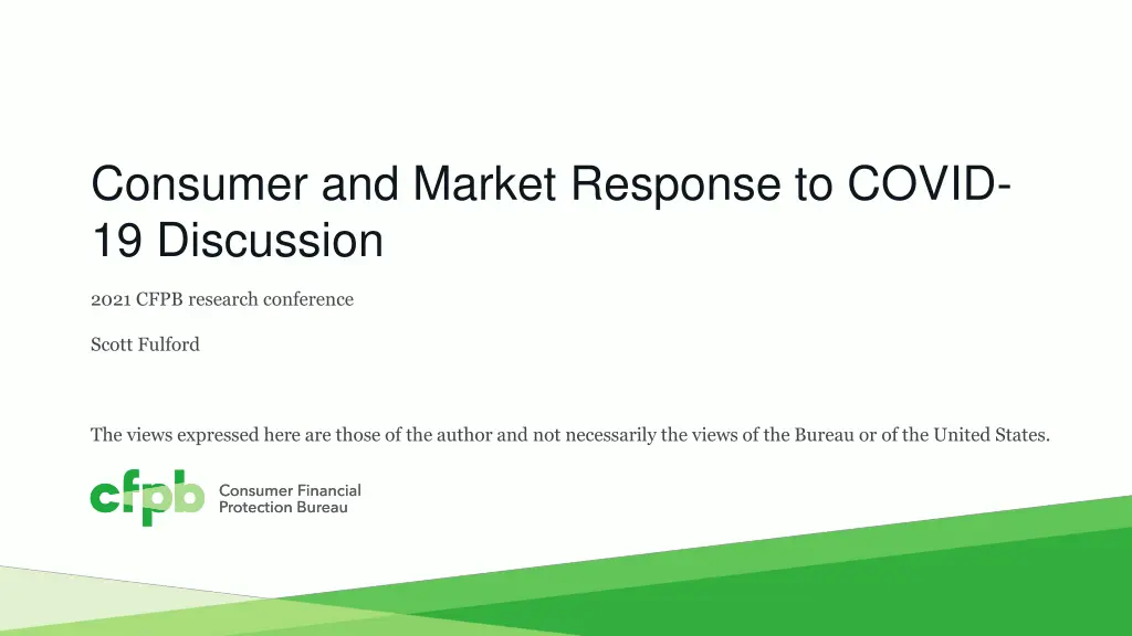 consumer and market response to covid