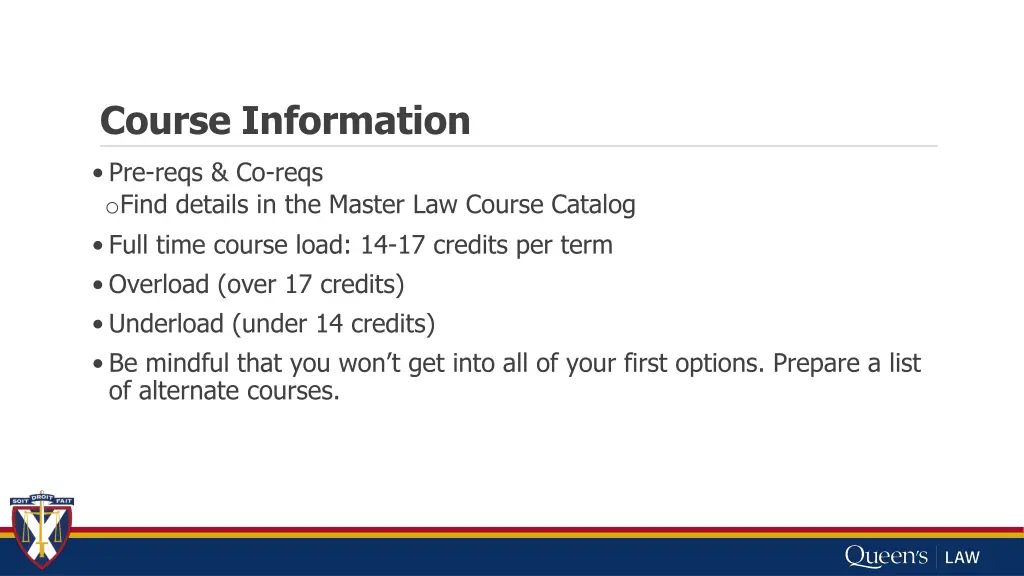 course information