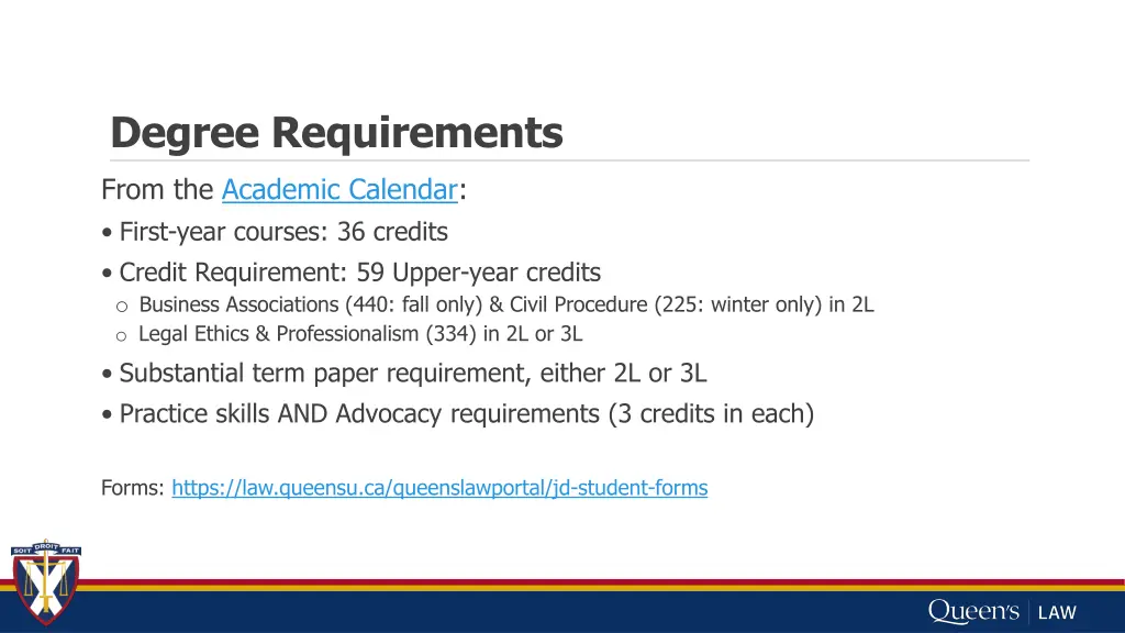 degree requirements
