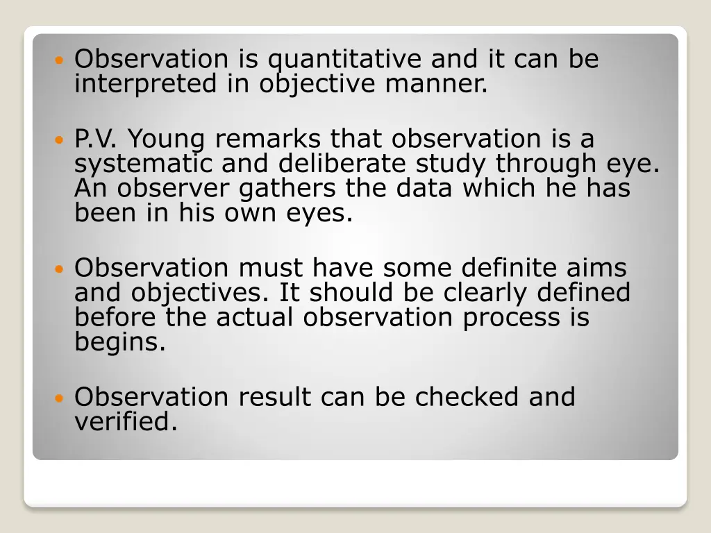 observation is quantitative