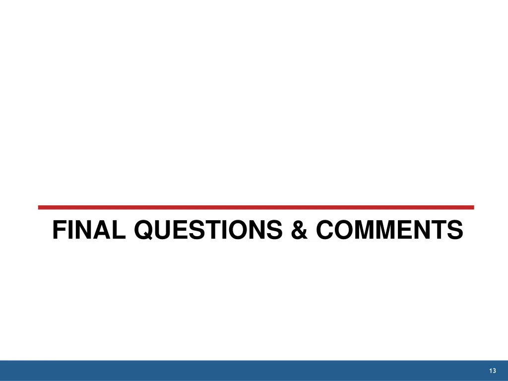 final questions comments