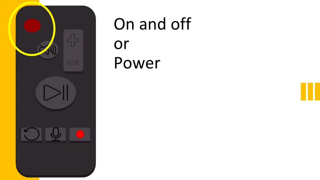 on and off or power