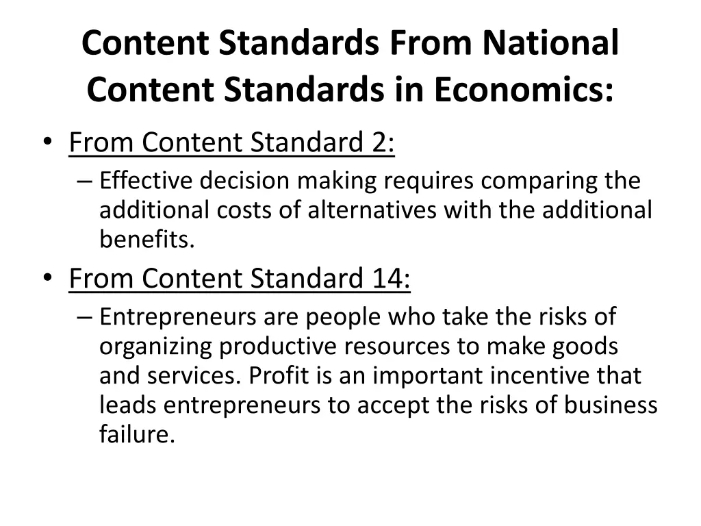 content standards from national content standards