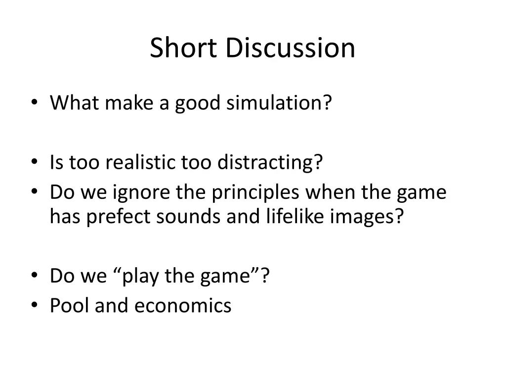short discussion