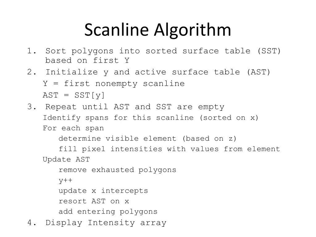 scanline algorithm