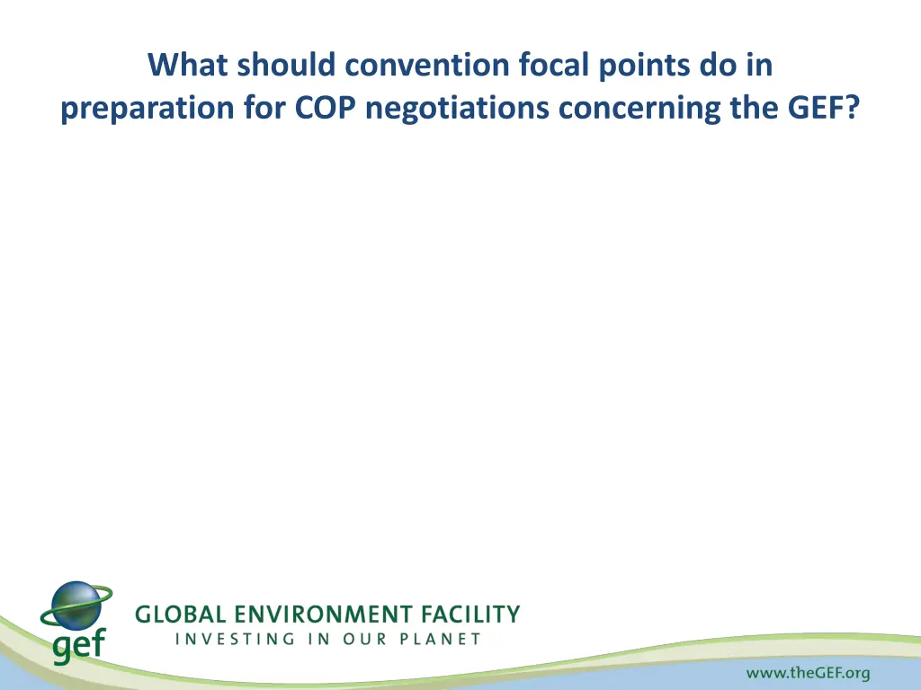 what should convention focal points