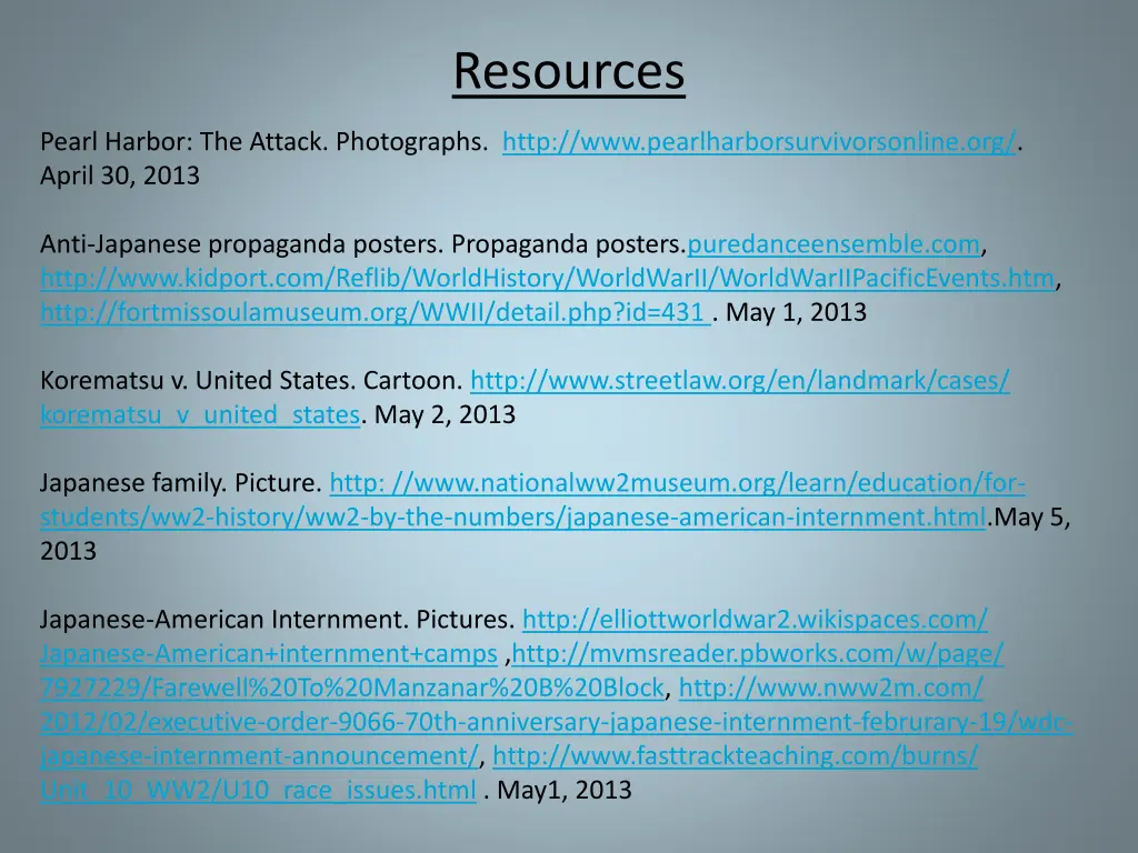 resources