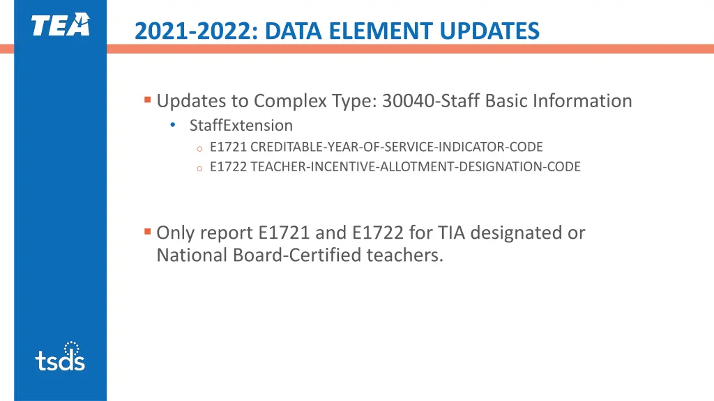 2021 2022 data element updates 2