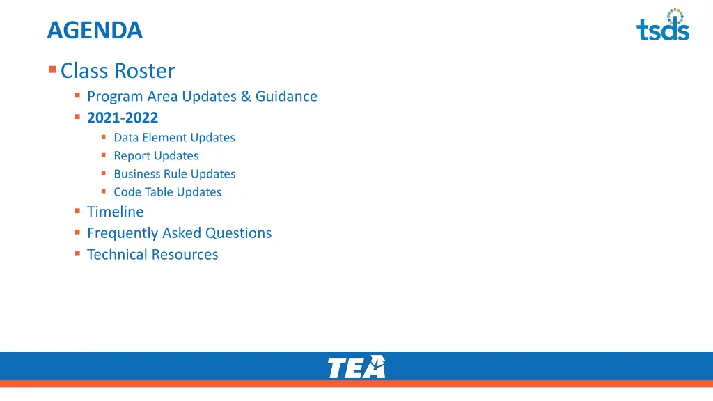 agenda class roster program area updates guidance 2