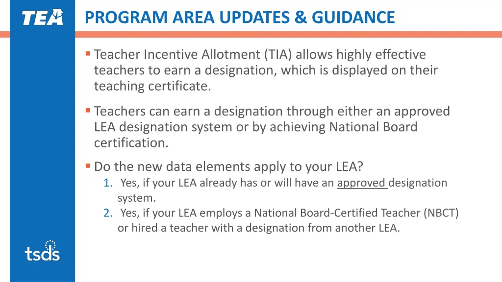 program area updates guidance 2