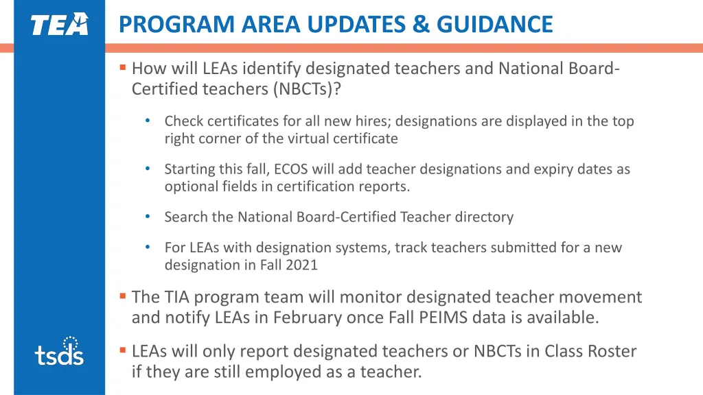 program area updates guidance 3