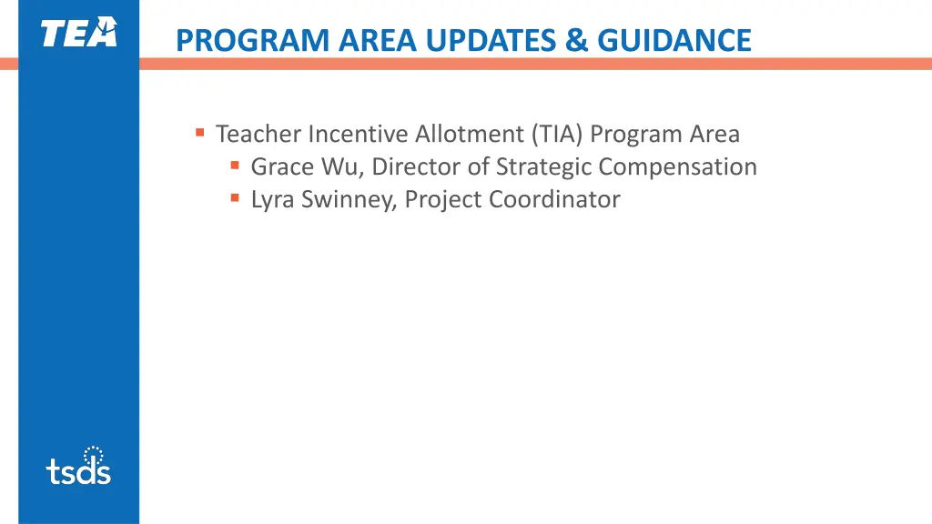 program area updates guidance