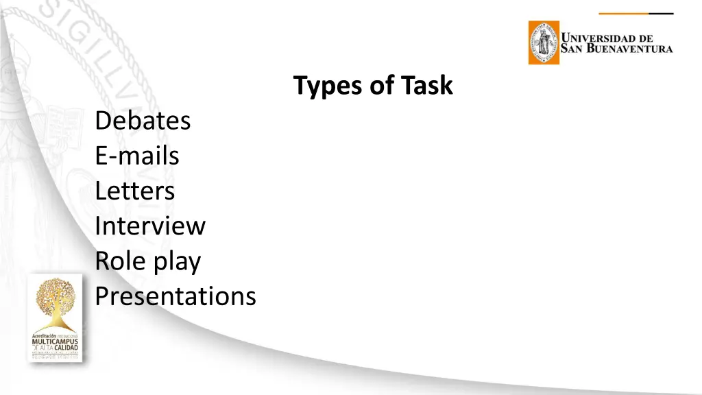 types of task