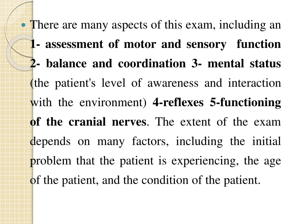 there are many aspects of this exam including