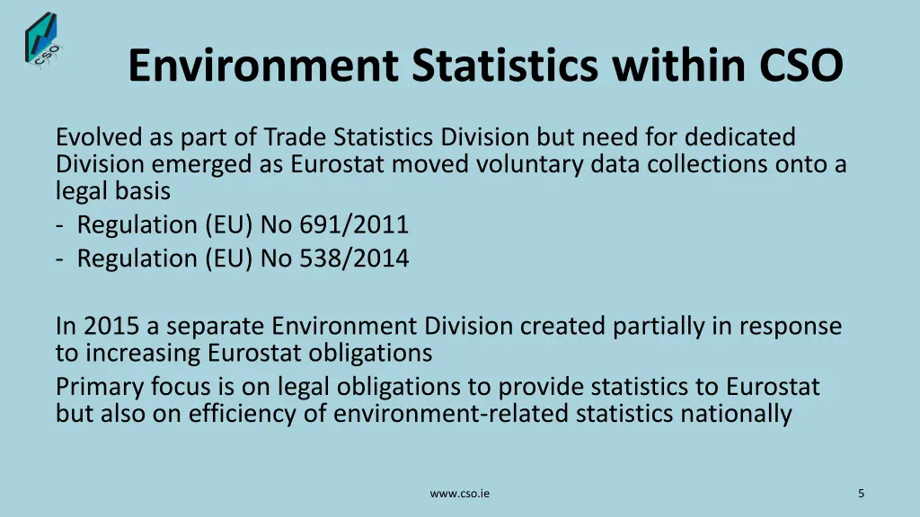 environment statistics within cso