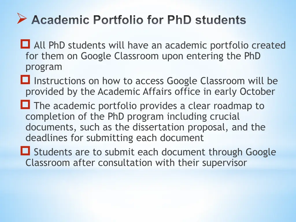 academic portfolio for phd students