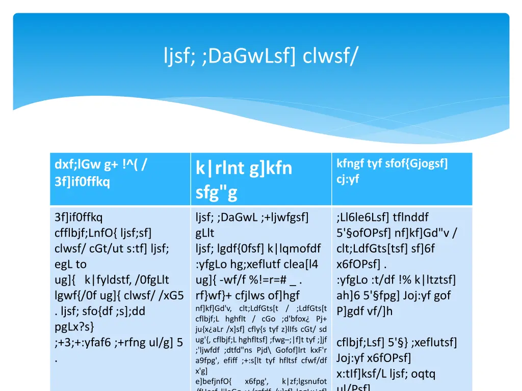ljsf dagwlsf clwsf