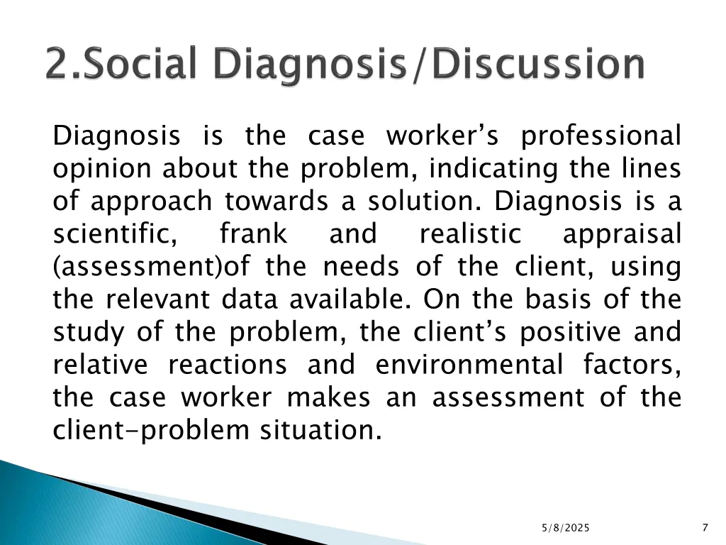 diagnosis is the case worker s professional