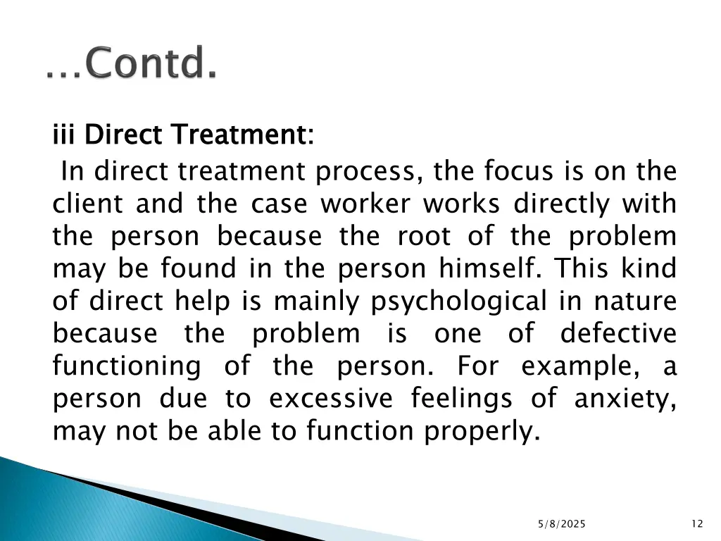 i iii ii direct in direct treatment process
