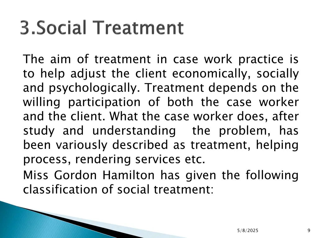 the aim of treatment in case work practice