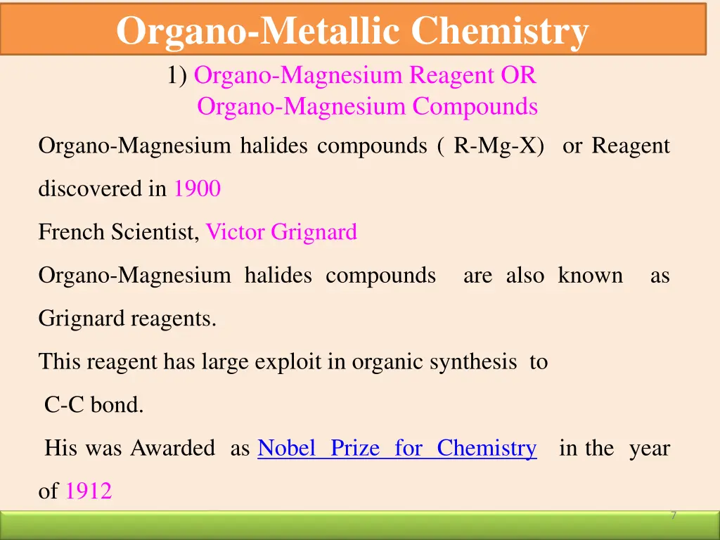 organo metallic chemistry 1 organo magnesium