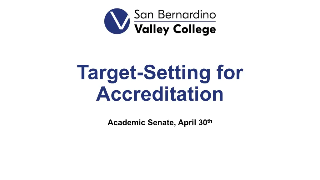 target setting for accreditation
