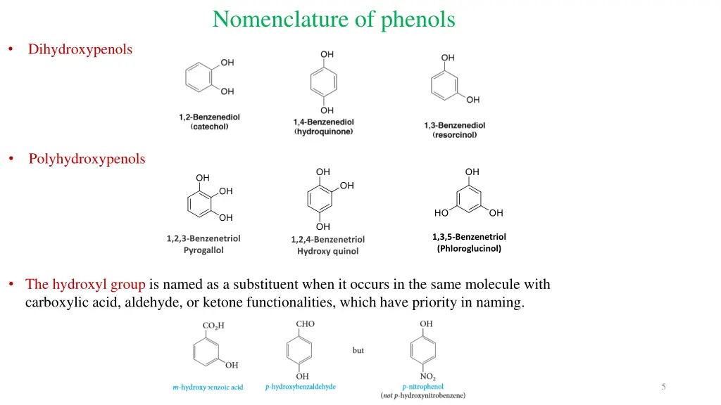 nomenclature of phenols 1