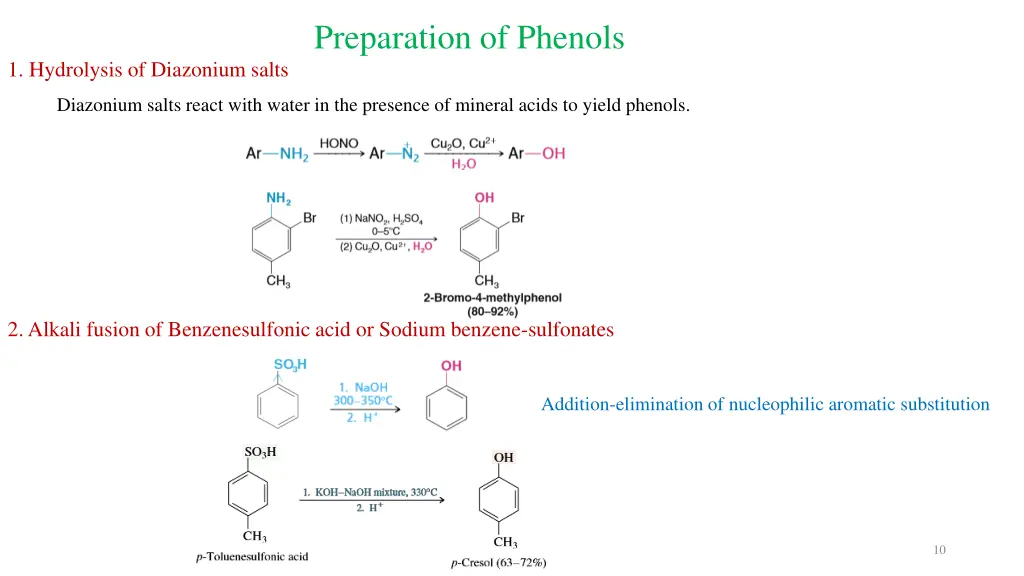 preparation of phenols 1