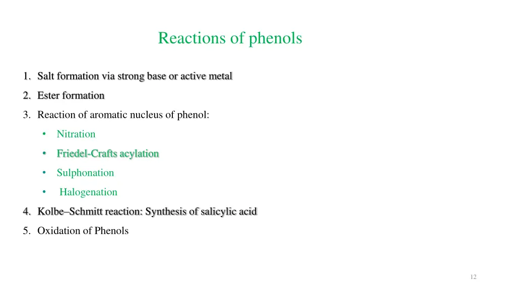 reactions of phenols